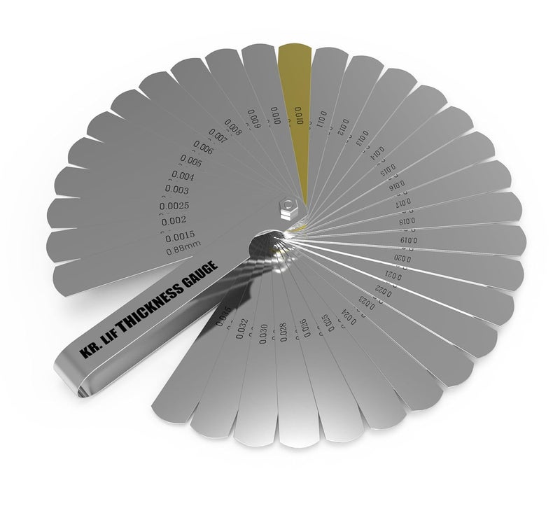 KR. LIF Stainless Steel Feeler Gauges Spark Plug Gap Tool (0.04-0.88 mm, 32 Pieces Blades) Filler Gauge Set Spark Plug Gapping Tool Spark Plug Tester - Image 4